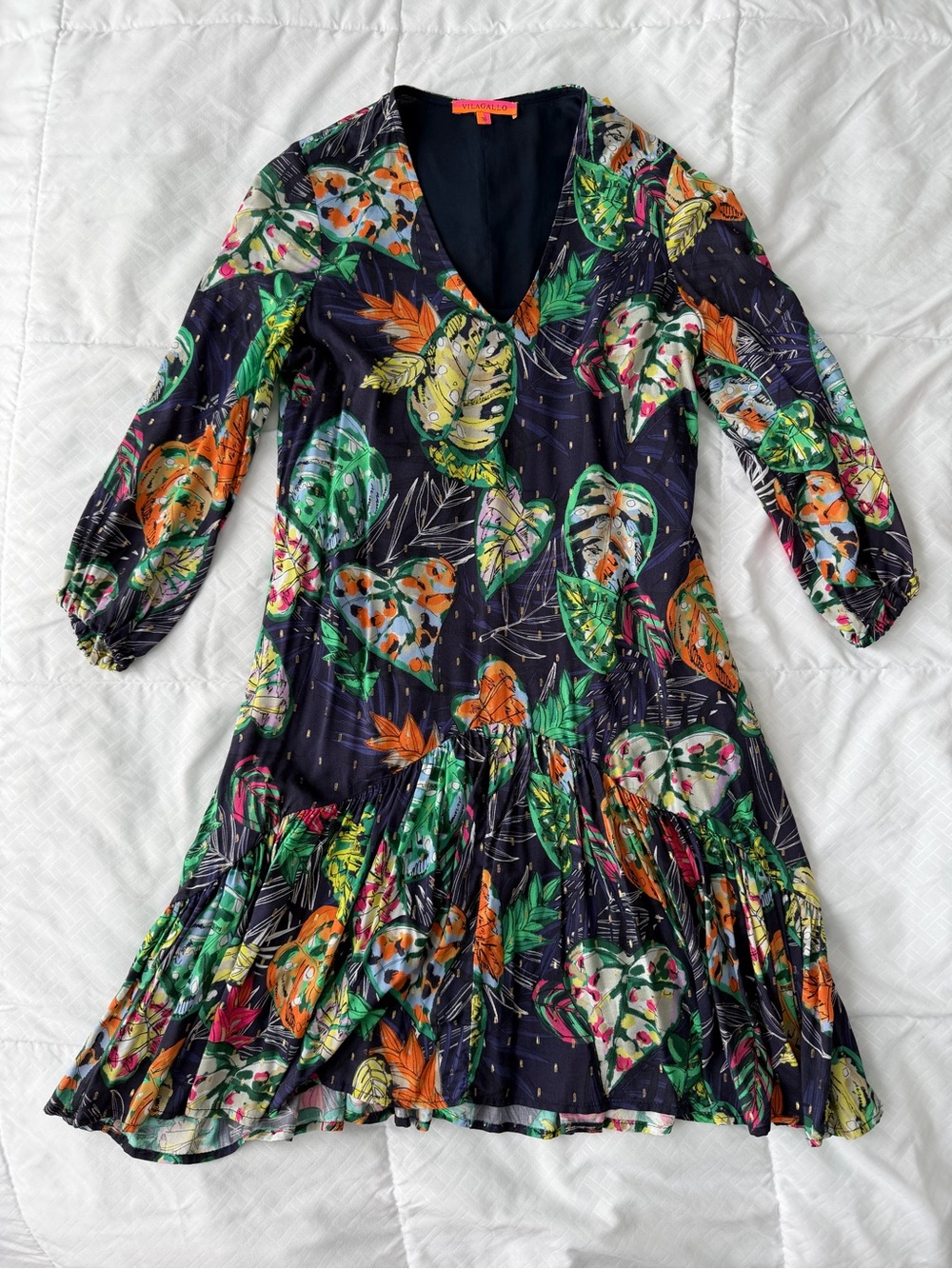 Vilagallo Tropical Print Shift Dress EU 36 (XS) Safari Resort Vacation Travel